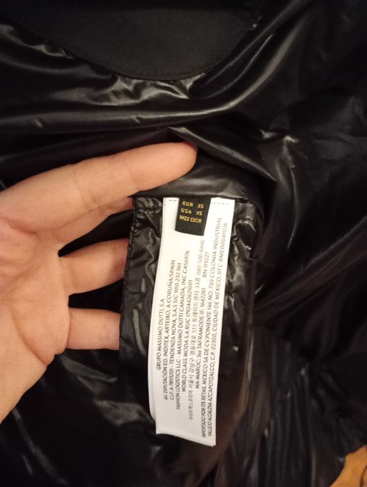 Nowy płaszcz puchowy z kapturem Massimo Dutti XS/S