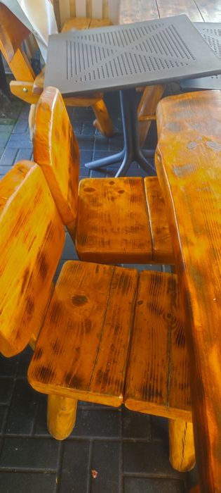 Komplet ogrodowy drewniany stół+ ławy, meble ogrodowe meble ogrodowe