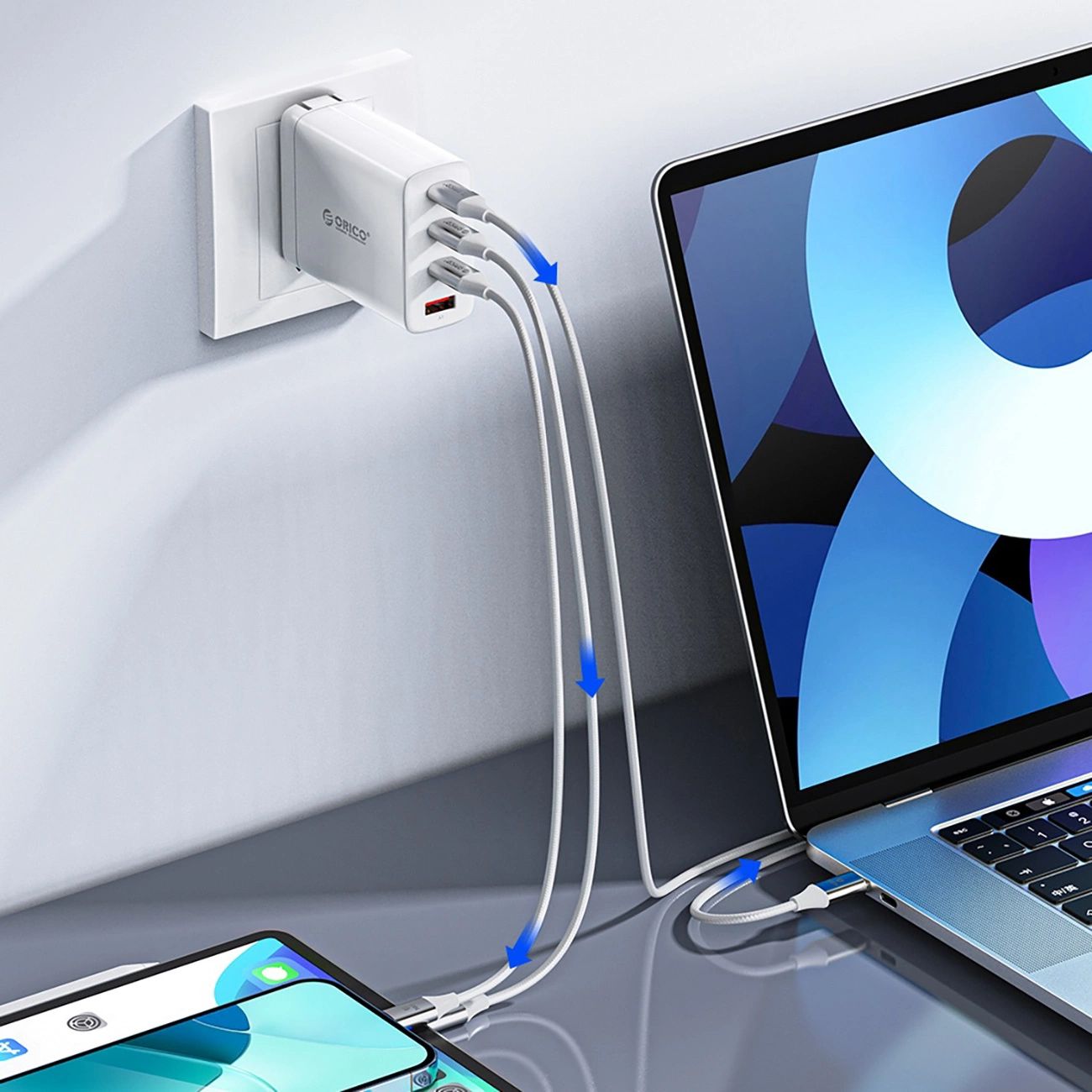 Kabel Orico Cdx 60W 3A Power Delivery Usb-C - Usb-C 1M - Biały