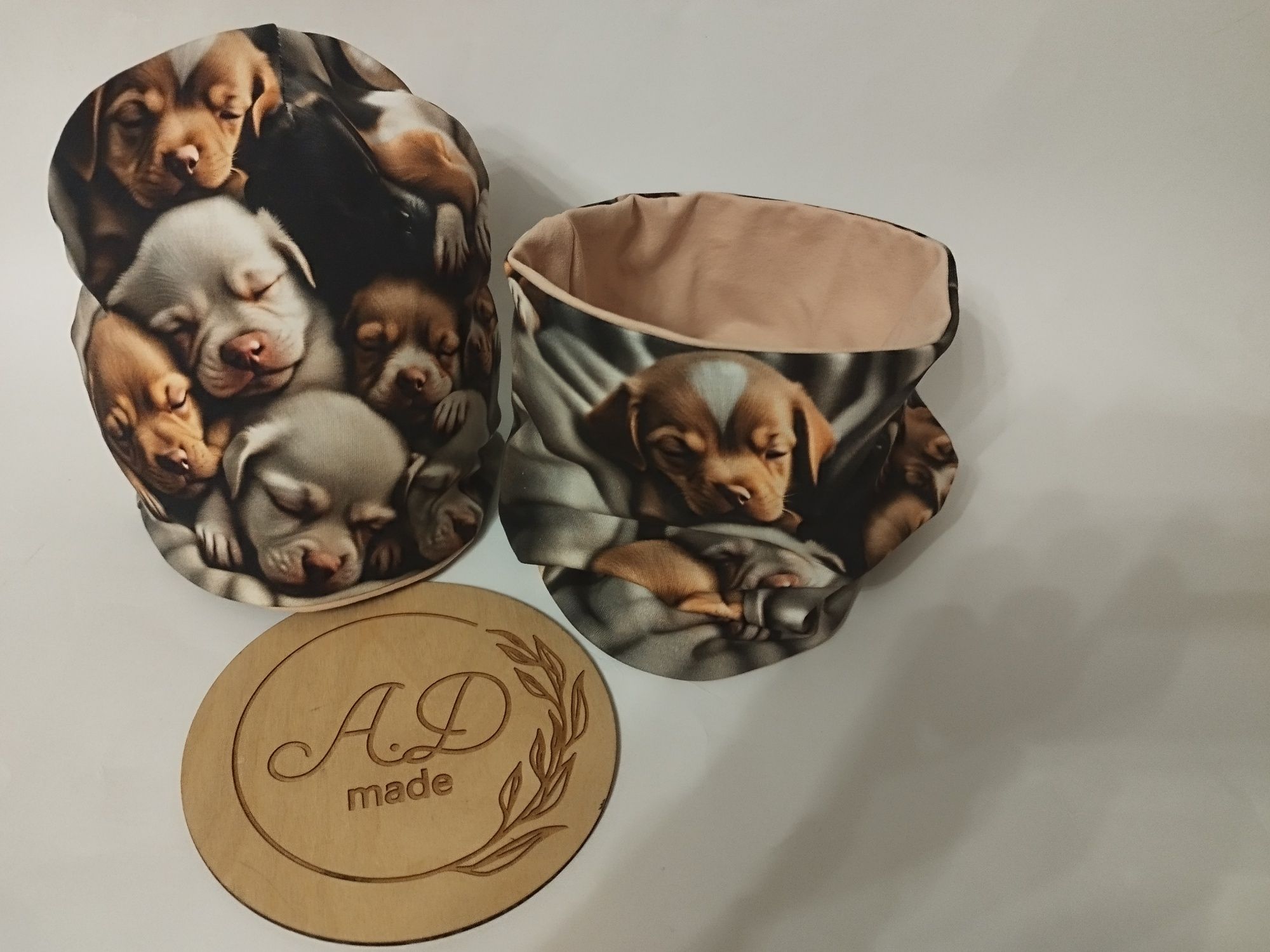 Komplet zestaw czapka komin bawełniany Urocze szczeniaczki Puppy