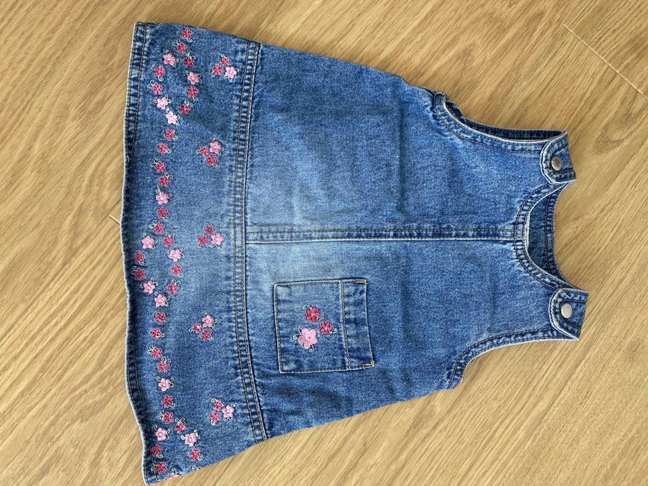 Zestaw sukienek jeansowych i spódniczka, rozmiar 62 cm, H&M, NEXT