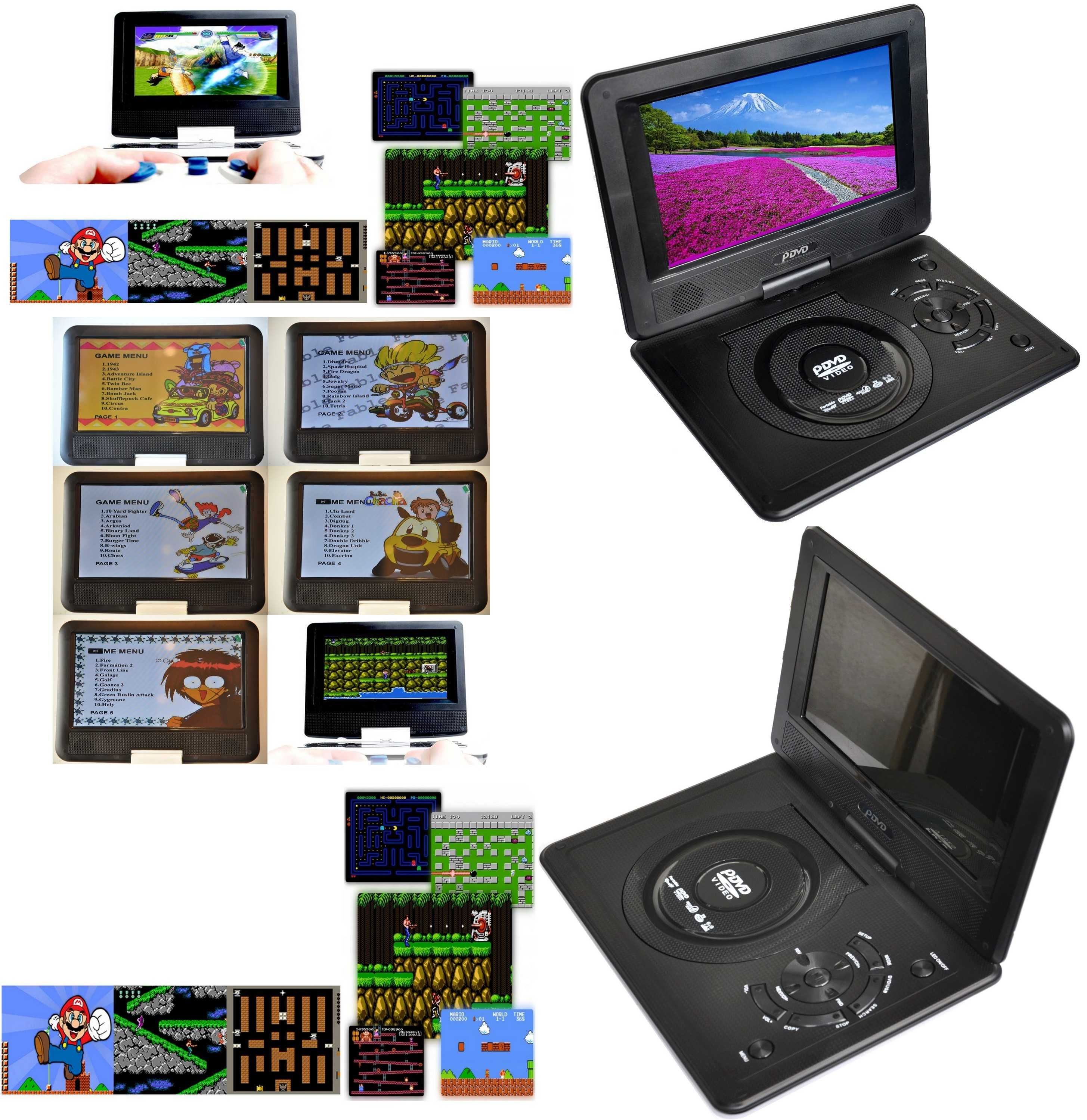 Przenośne DVD Samochodowe 9 C Konsola Gry Super Mario Prezent WAKACJE