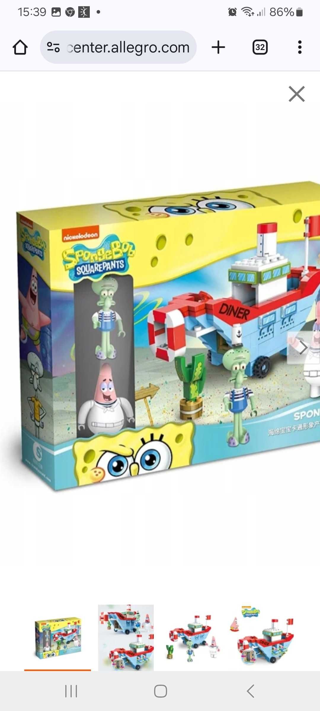 Nowy duzy zestaw klocki konstrukcyjne SpongeBob Kanciastoporty Patryk