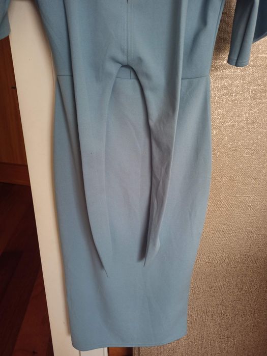 Vestido em malha azul XS boohoo