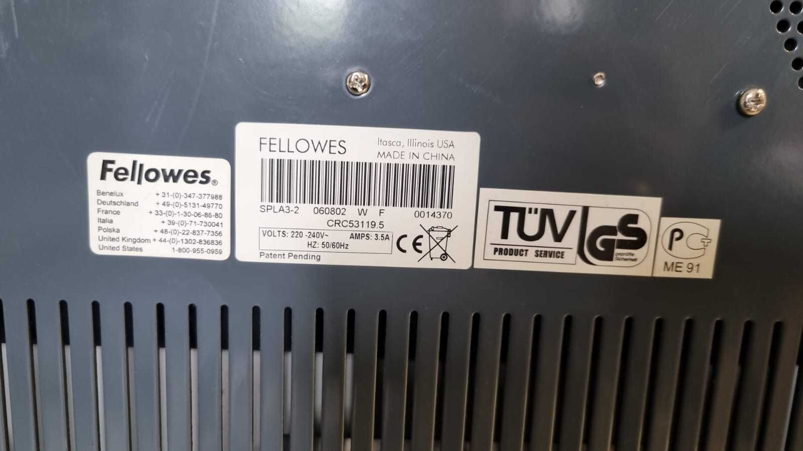 Laminator Fellowes Spla-3  o dużej wytrzymałości