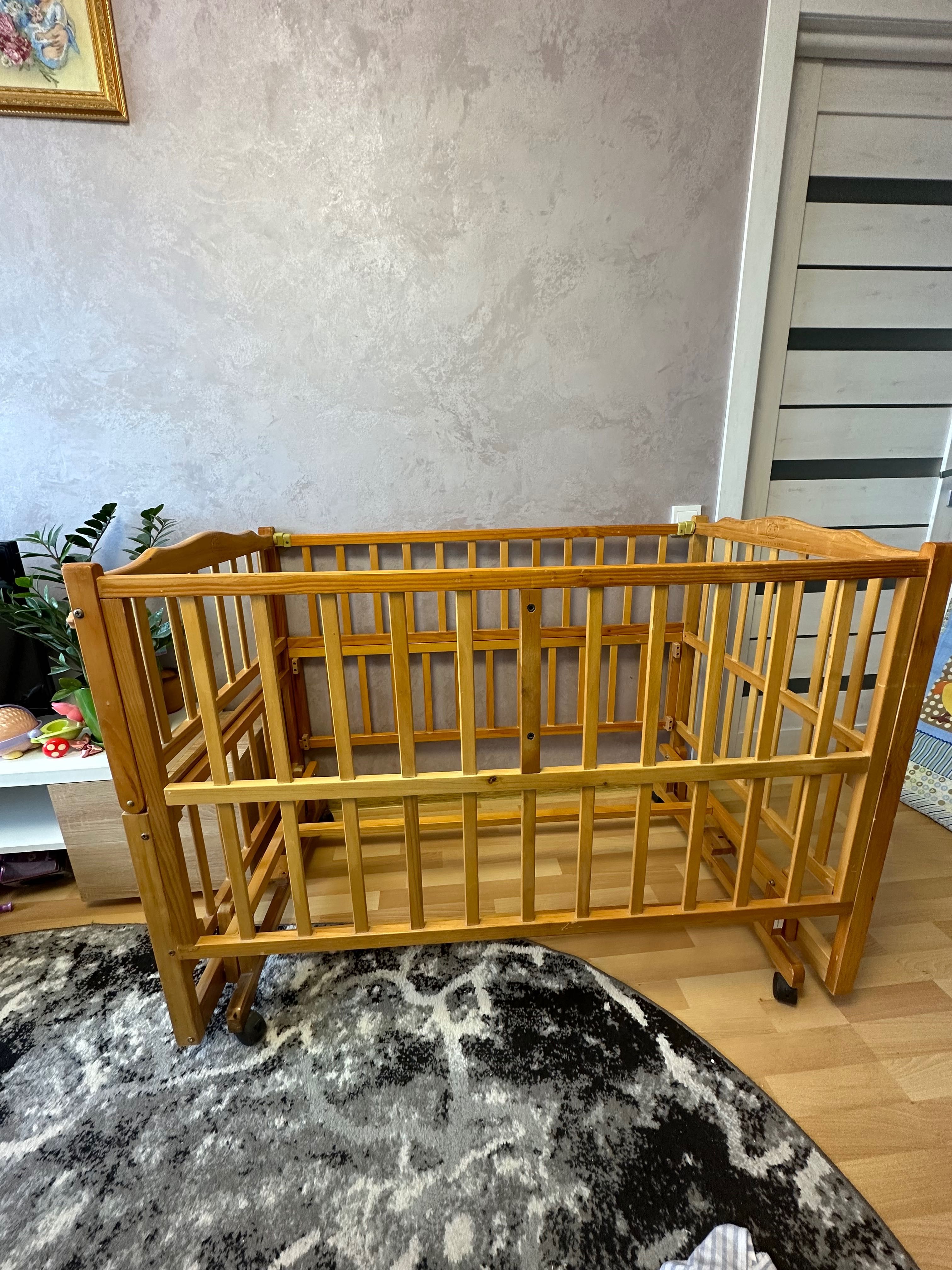 Дитяче ліжечко з матрасом. бортик косичка в подарунок
