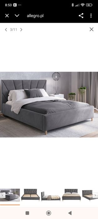 Łóżko tapicerowane nowe 160x 200 grafit scandi3