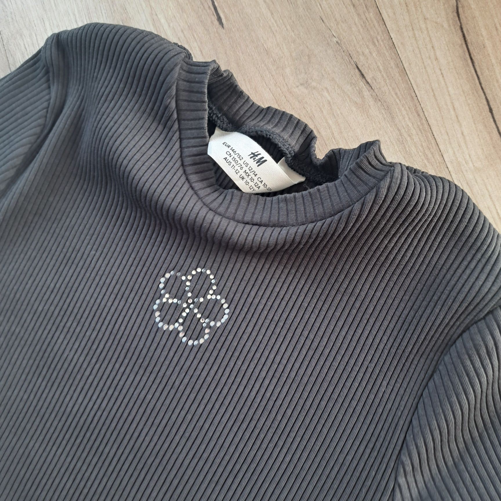 Bawełniana dopasowana sukienka letnia, rozmiar 146/152 H&M kwiatek
