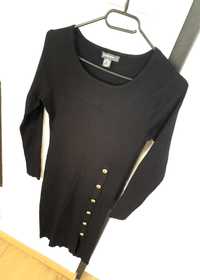 Sweterkowa, obcisła, czarna sukienka, 70% wiskoza, Primark, rozmiar M