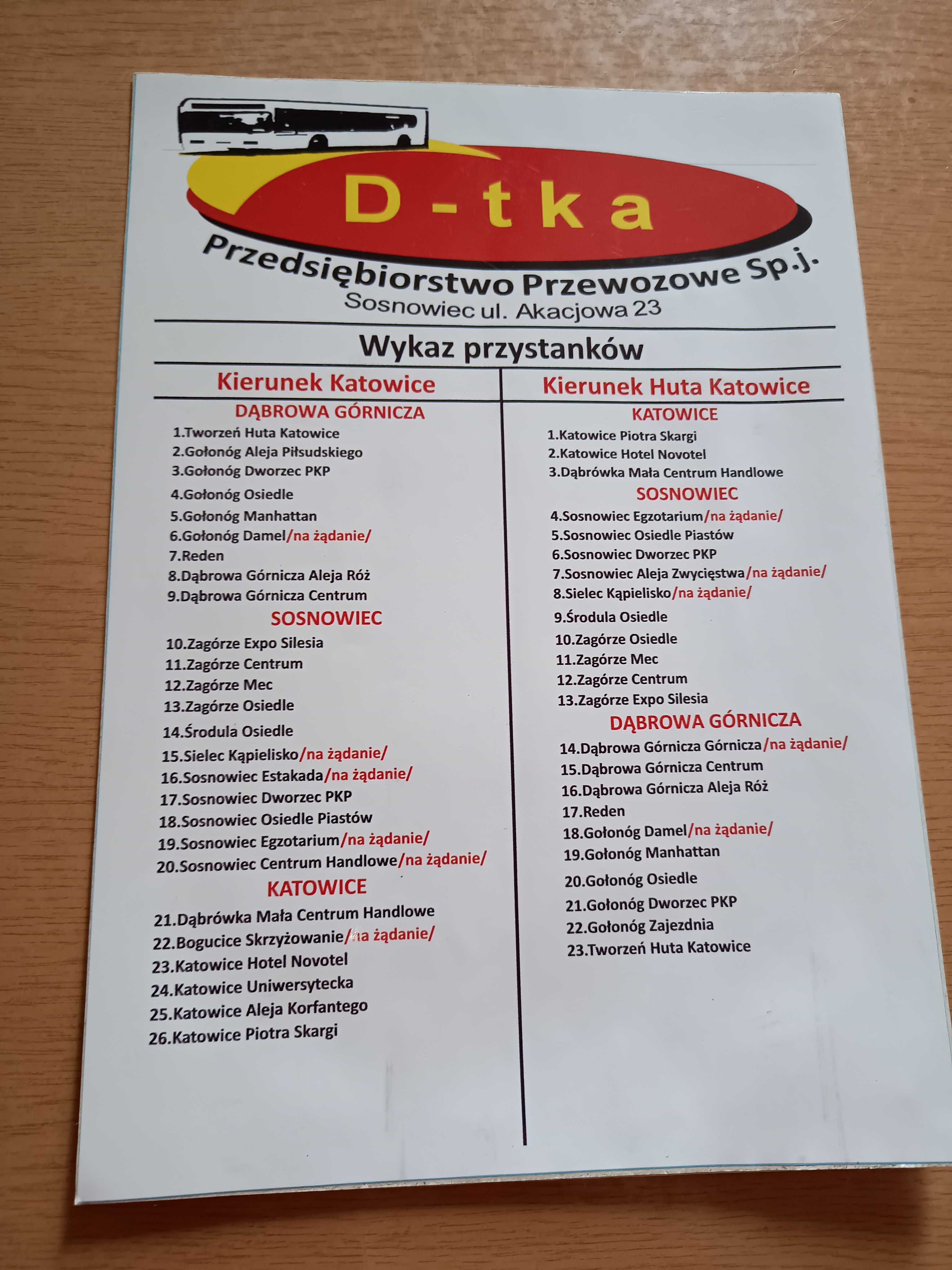 Pamiątki po linii D, D-tka rozkłady jazdy