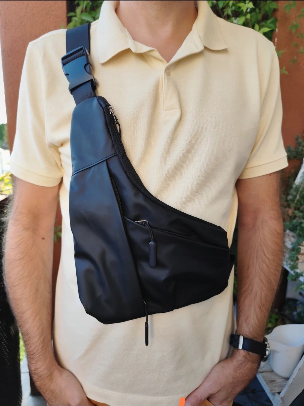 Super nerka, torba na klatkę piersiową, na ramię, czarna, unisex, poj