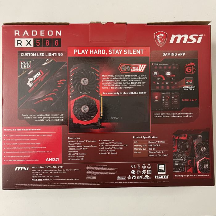 Karta graficzna msi gaming x twin frozen VI radeon RX580 8GB