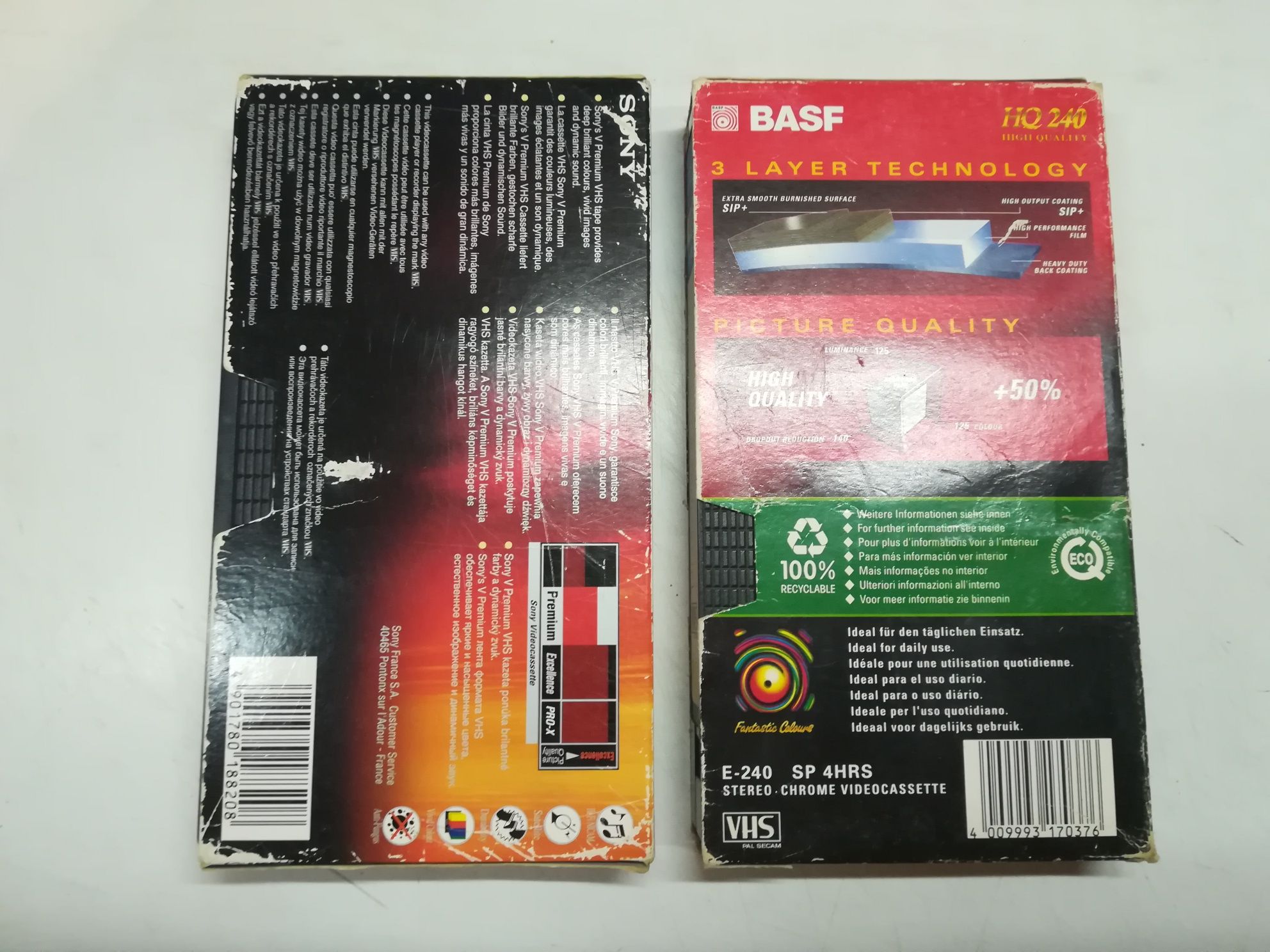 Kaseta VHS SONY 180 i BASF 240 używane