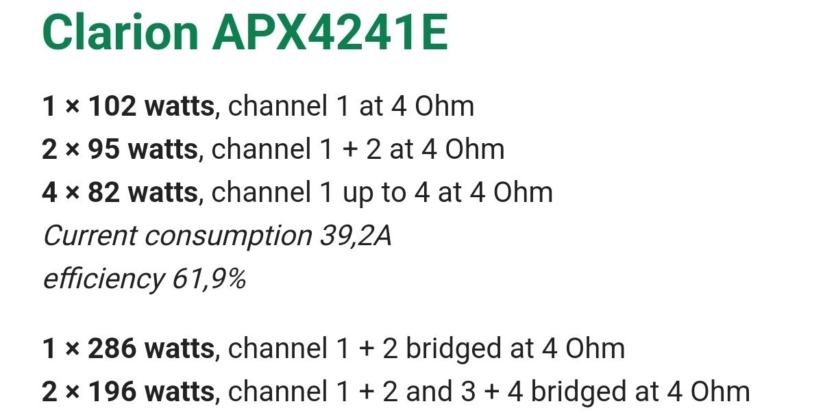Wzmacniacz Clarion APX 4241E Głośniki