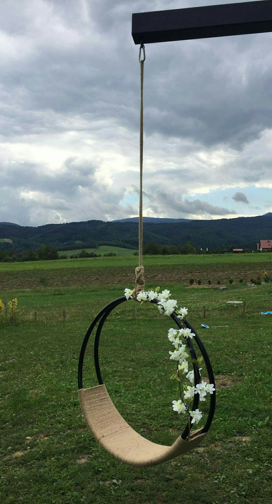 Huśtawka domowa, okrągła, nowoczesna, ogrodowa na taras na balkon