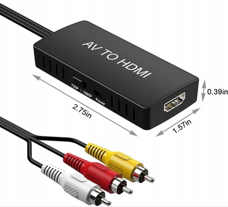 Konwerter RCA DO HDMI Adapter AV CINCH CVBS 1080