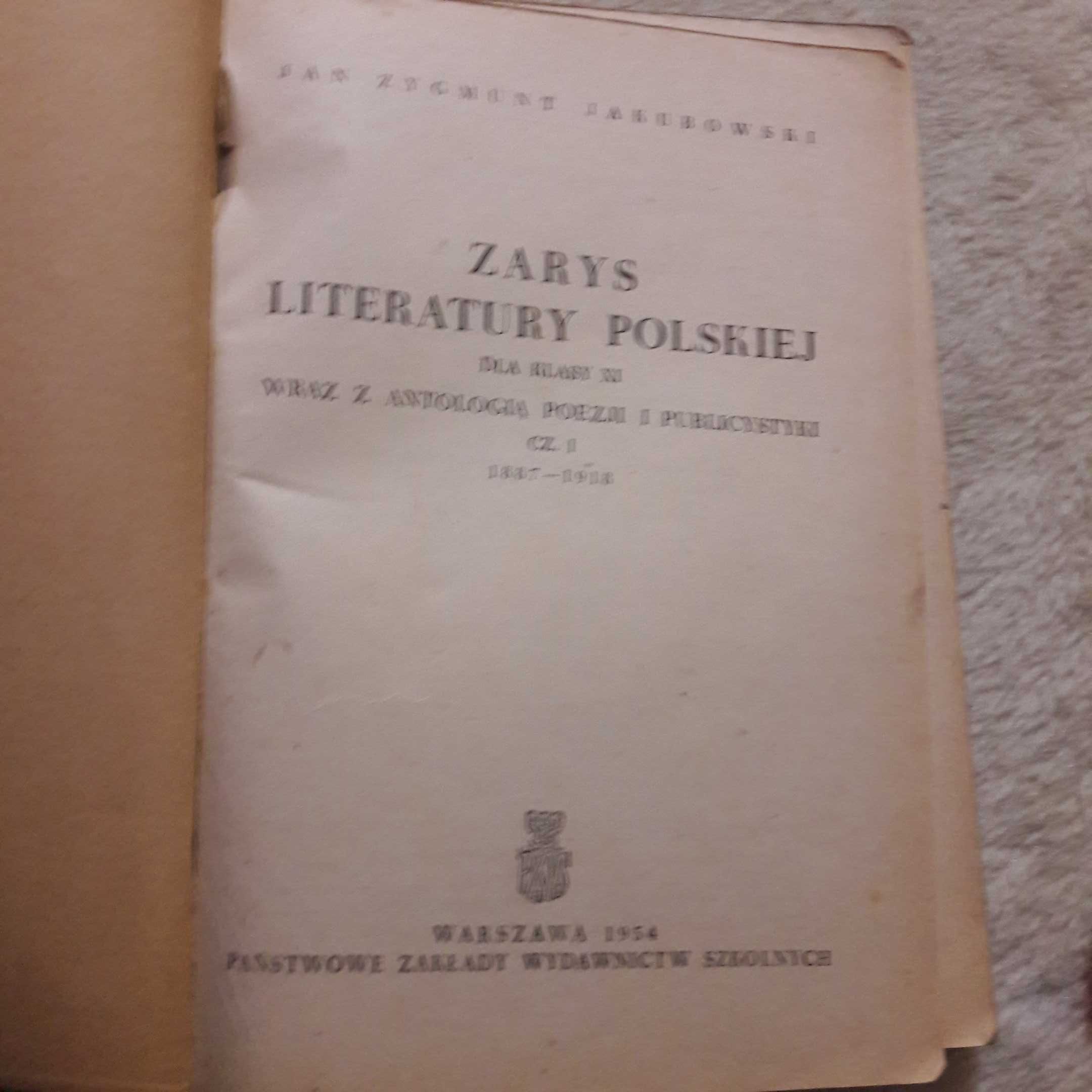 Zarys literatury polskiej cz. I - J. Z. Jakubowski