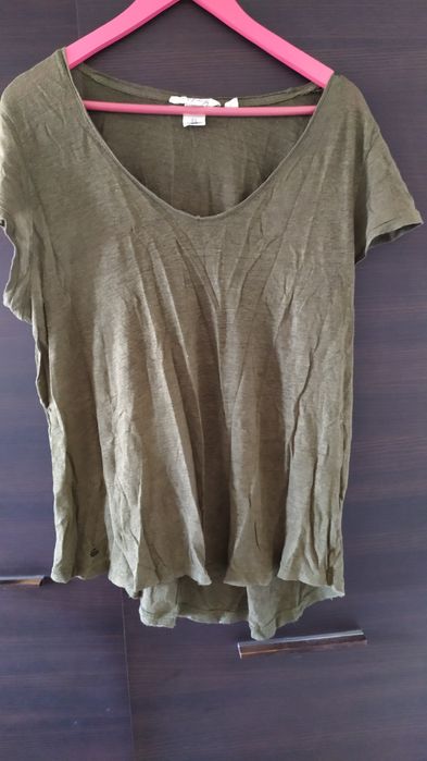 Koszulka HM khaki XL len