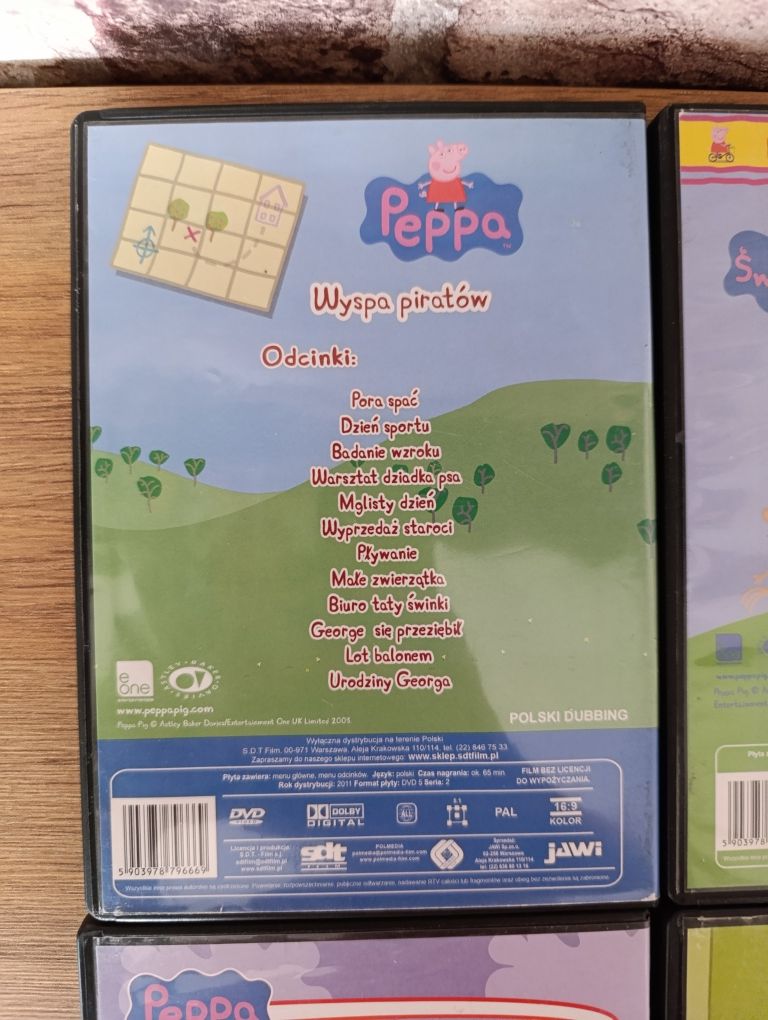 Zestaw płyt Dvd z bajka Świnka Peppa 4 szt.