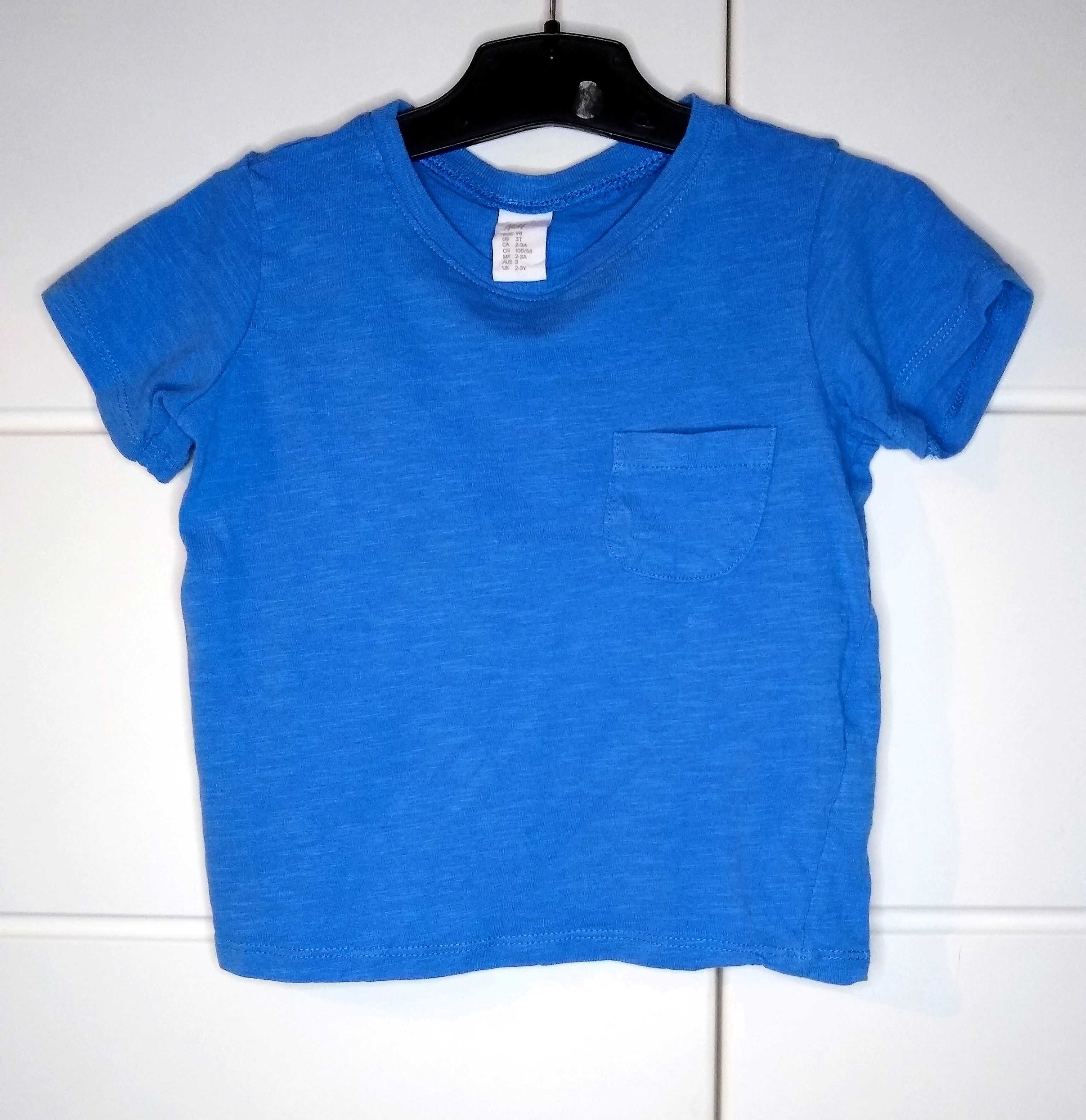 T-shirt Niebieski Bawełniany H&M Rozmiar 98cm 3 latek