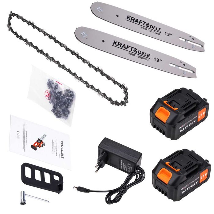 KRAFT&DELE Piła Akumulatorowa Łańcuchowa Do Drewna Pilarka 12" KD5125