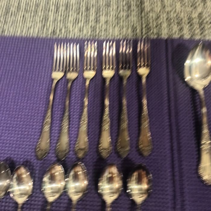 Sztućce radzieckie posrebrzane komplet