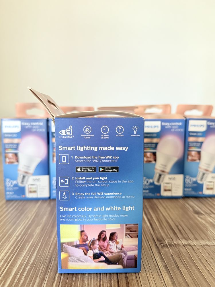 6 Lâmpadas LED Standard Wi-Fi RGB E27 60W