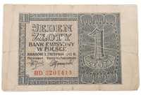 Stary Banknot kolekcjonerski Polska 1 zł 1941