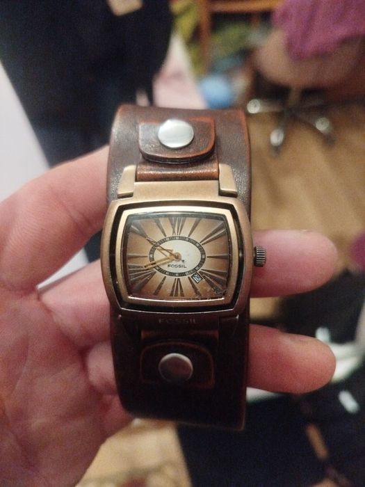 Zegarek męski Fossil Face Flip Over, skórzany, kwarcowy, wodoodporny,