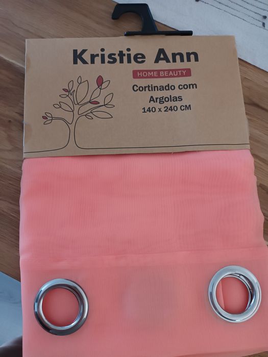 Cortina fina salmão