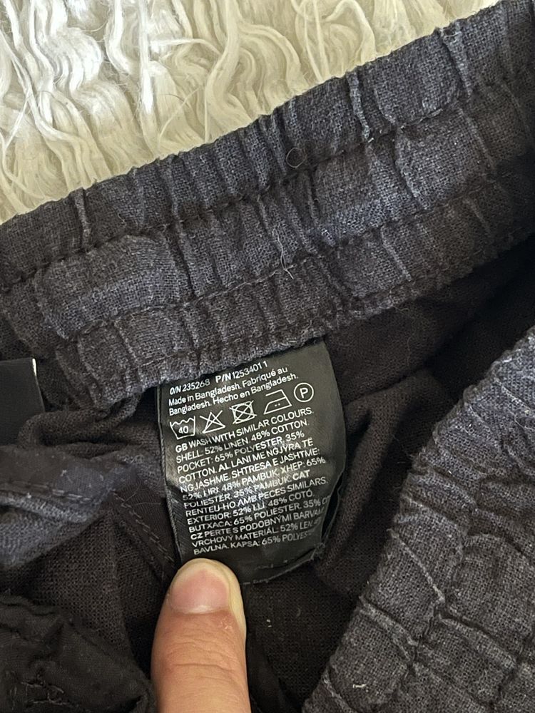 lniane spodnie regular fit, rozmiar M