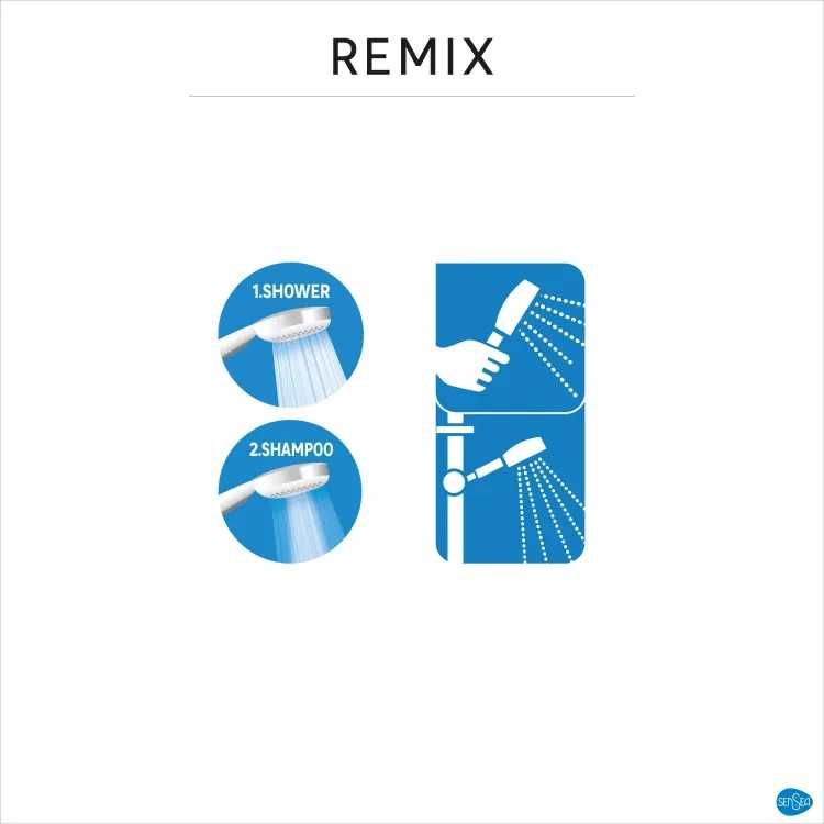 Zestaw natryskowy Remix Sensea słuchawka wąż reling
