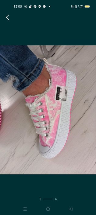 Różowe jeansowe trampki buty damskie r 40
