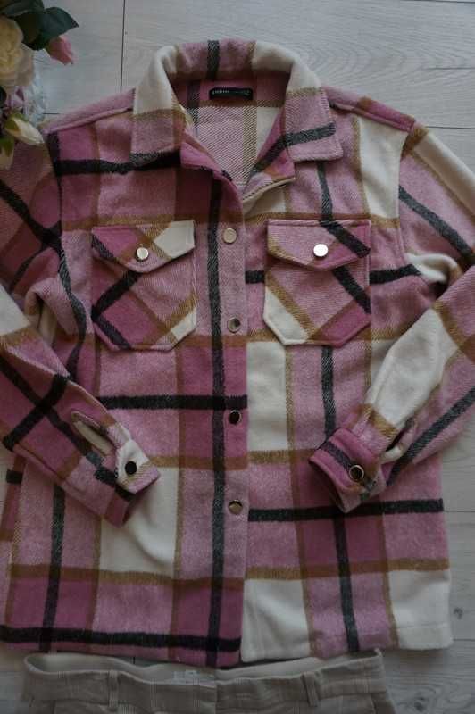 bluza~ kurtka koszulowa w kratę~ a'la flanela~ Shein r.36