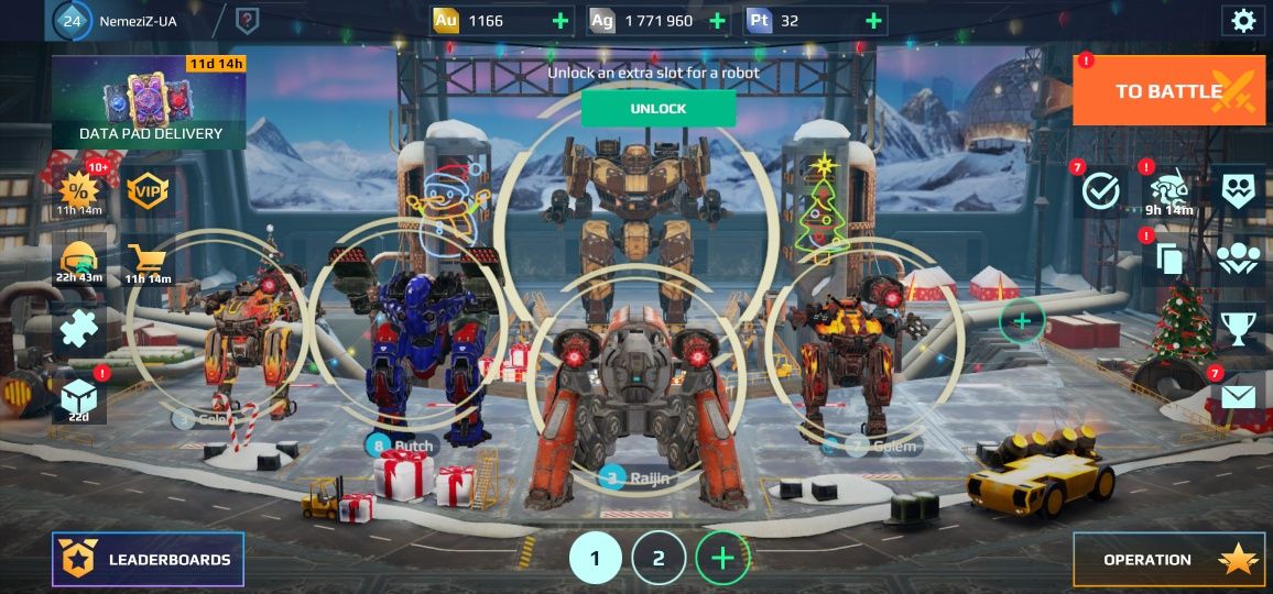 War robots, акаунт