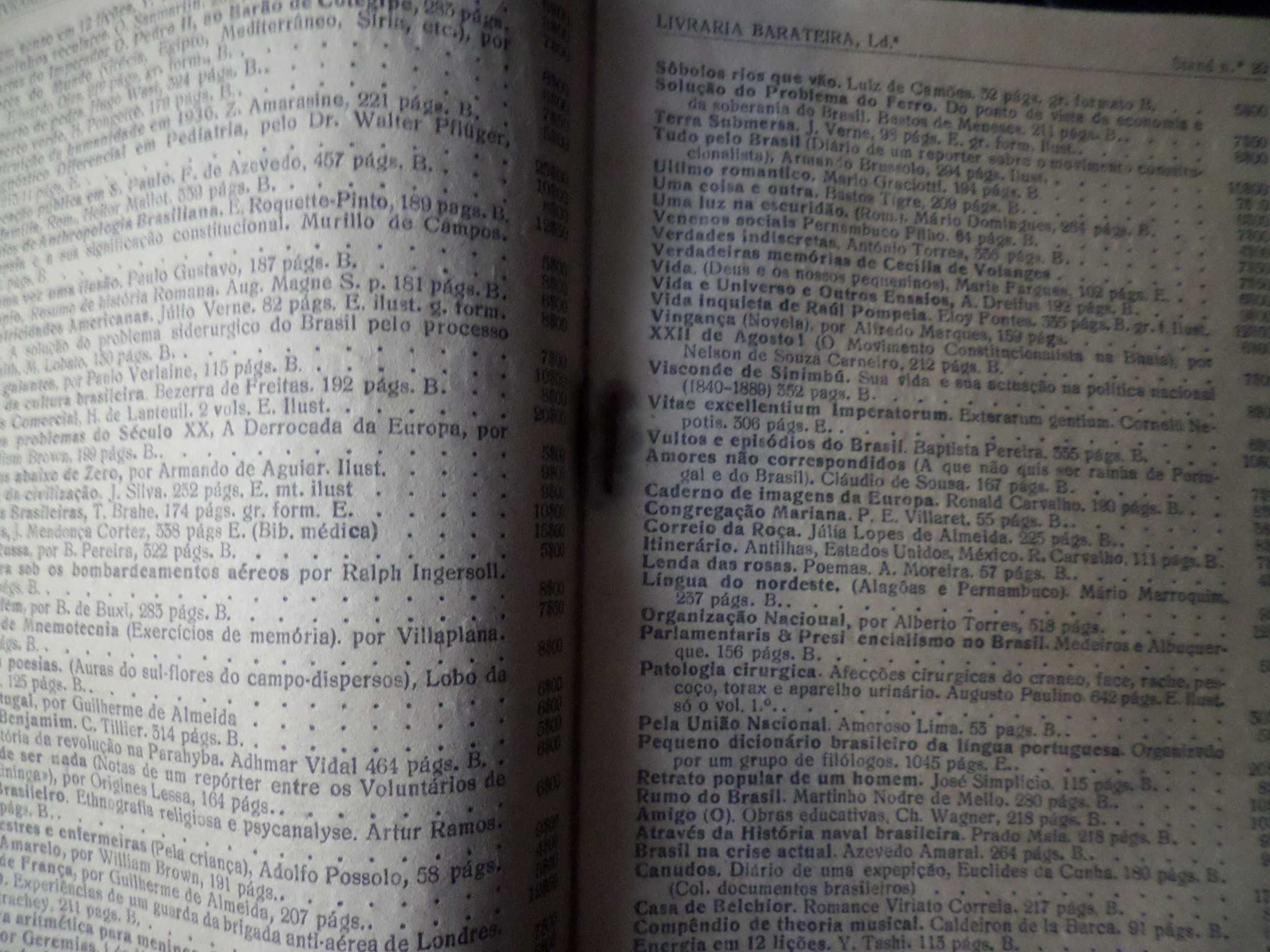 Catalogo antigo de Livros , Livraria Barateira, Lda