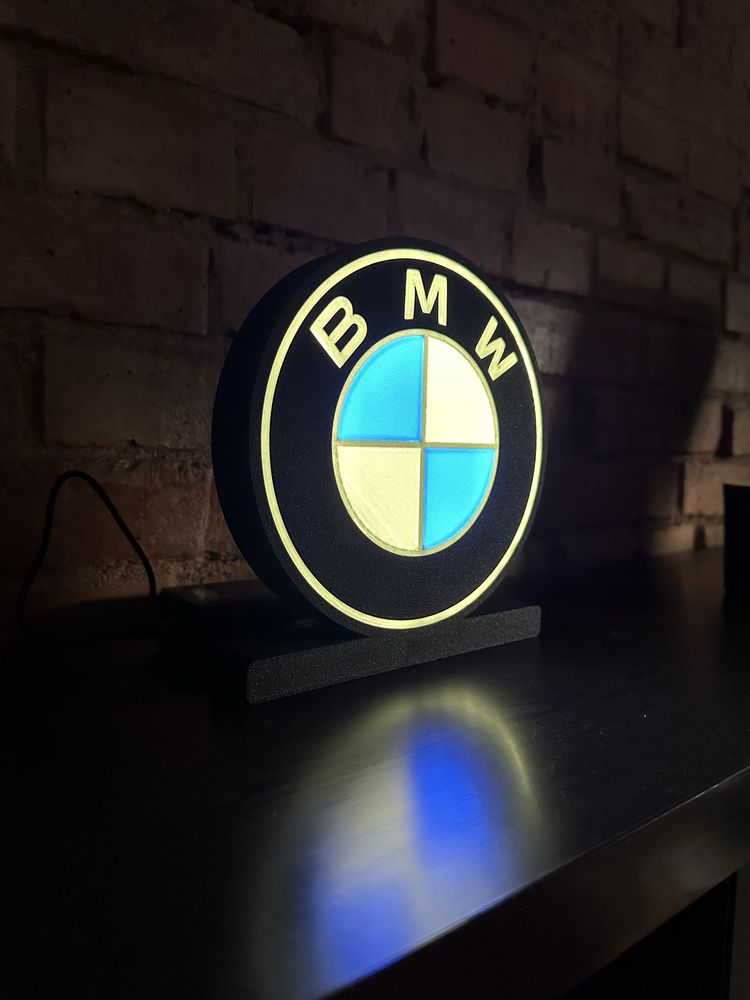 Logo BMW Lampa LED USB, wydruk 3D