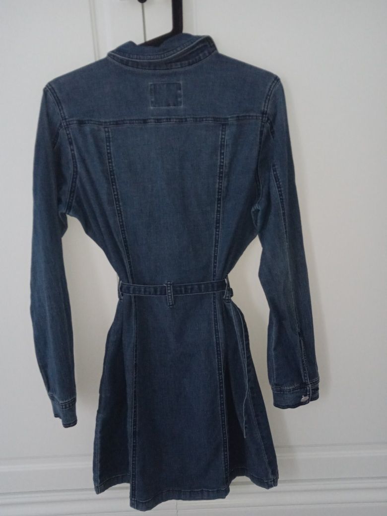 S/M sukienka jeansowa Orsay szmizjerka z paskiem jeans