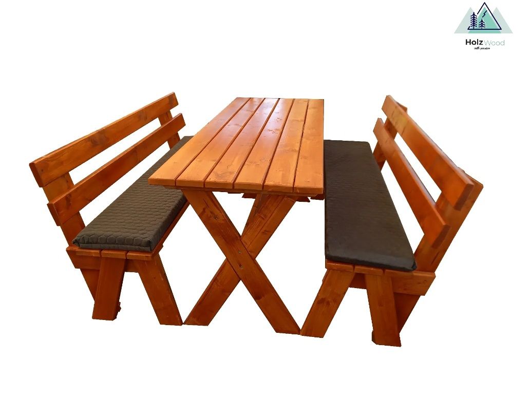 Meble ogrodowe komplet zestaw ogrodowy stół i dwie ławki