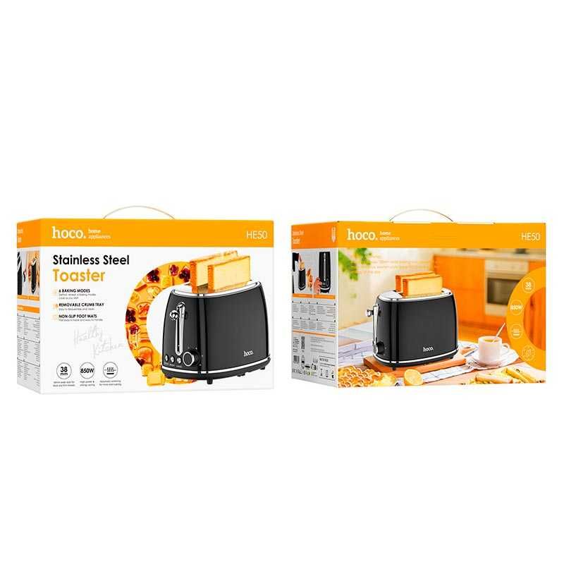 Тостер в стиле Ретро HOCO HE50 Retro toaster 850W, 38mm slot