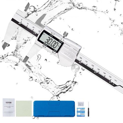 Calibrador Digital Vernier 0-150mm, ±0,02mm, aço inox, IP54, LCD