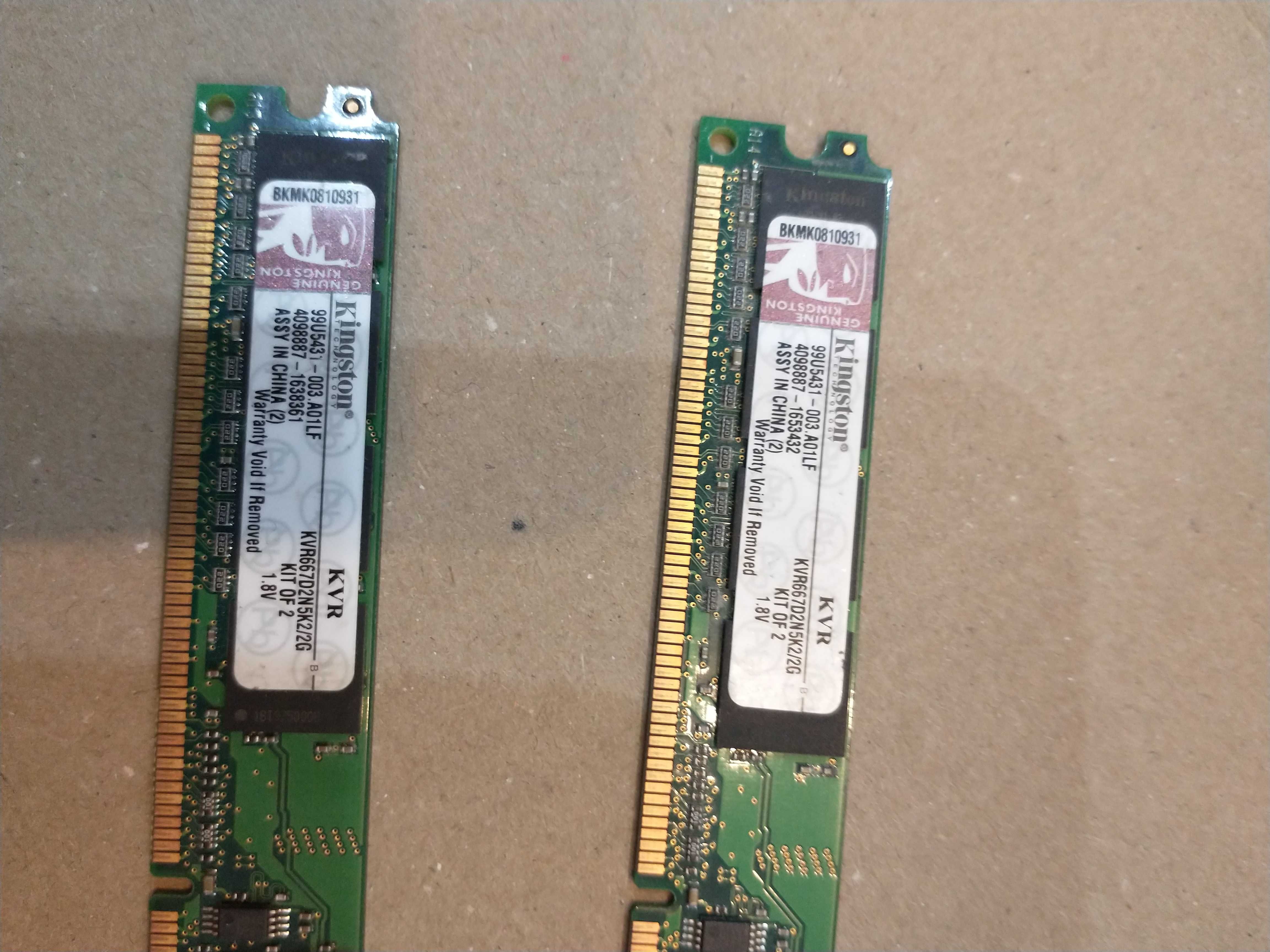 Pamięć RAM DDR2 Kingston 2szt po 1GB