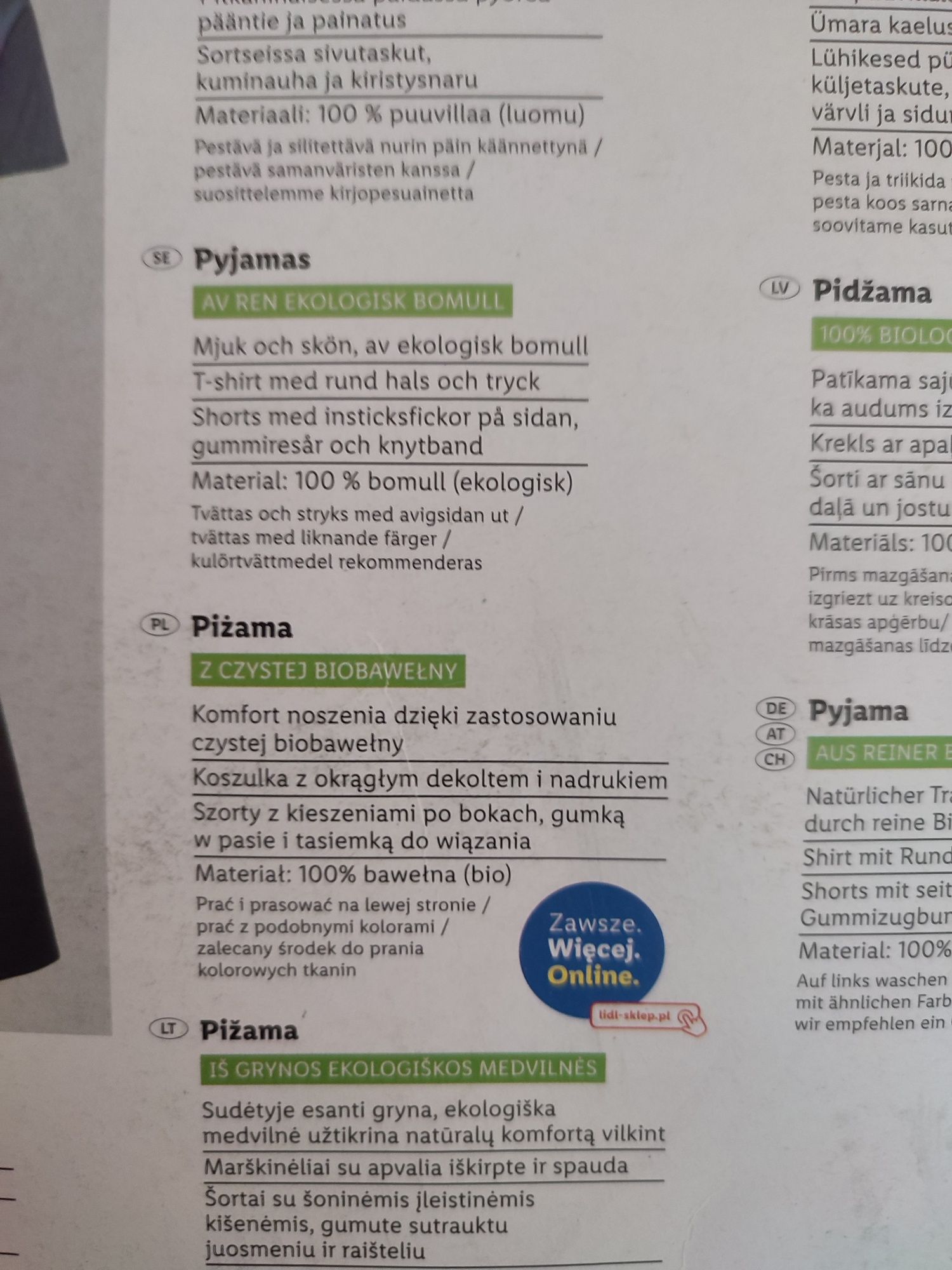 Piżama M Livergy