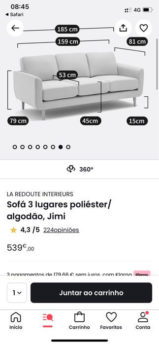 Sofá LaRedoute 3 lugares