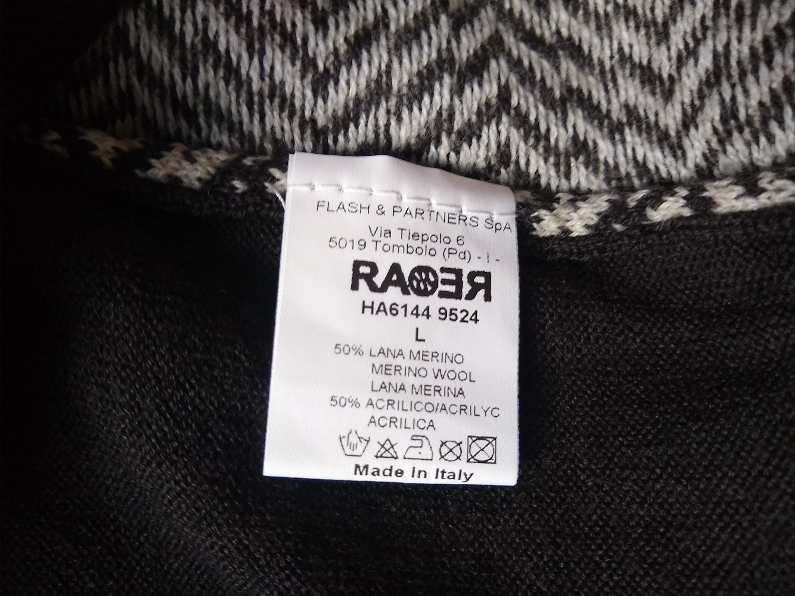 NOWY  Made in Italy, Elegancki męski sweter, 50% Merino, Rozmiar M/L