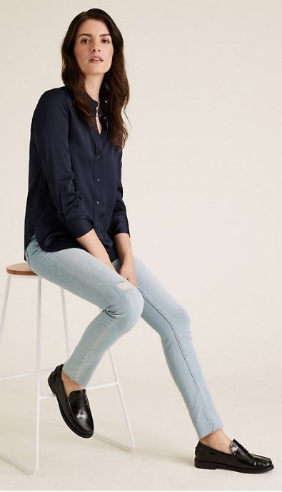 Нові скінні джинси marks&spencer блакитні