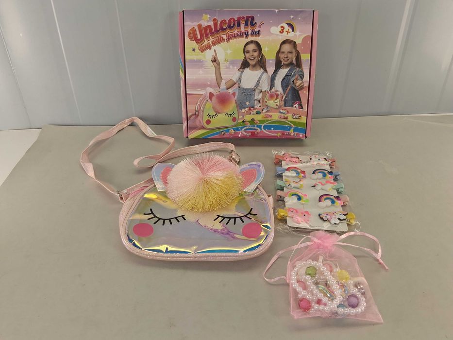 N176 Torebka Torebeczka Jednorożec Zestaw Akcesoria Do Włosów