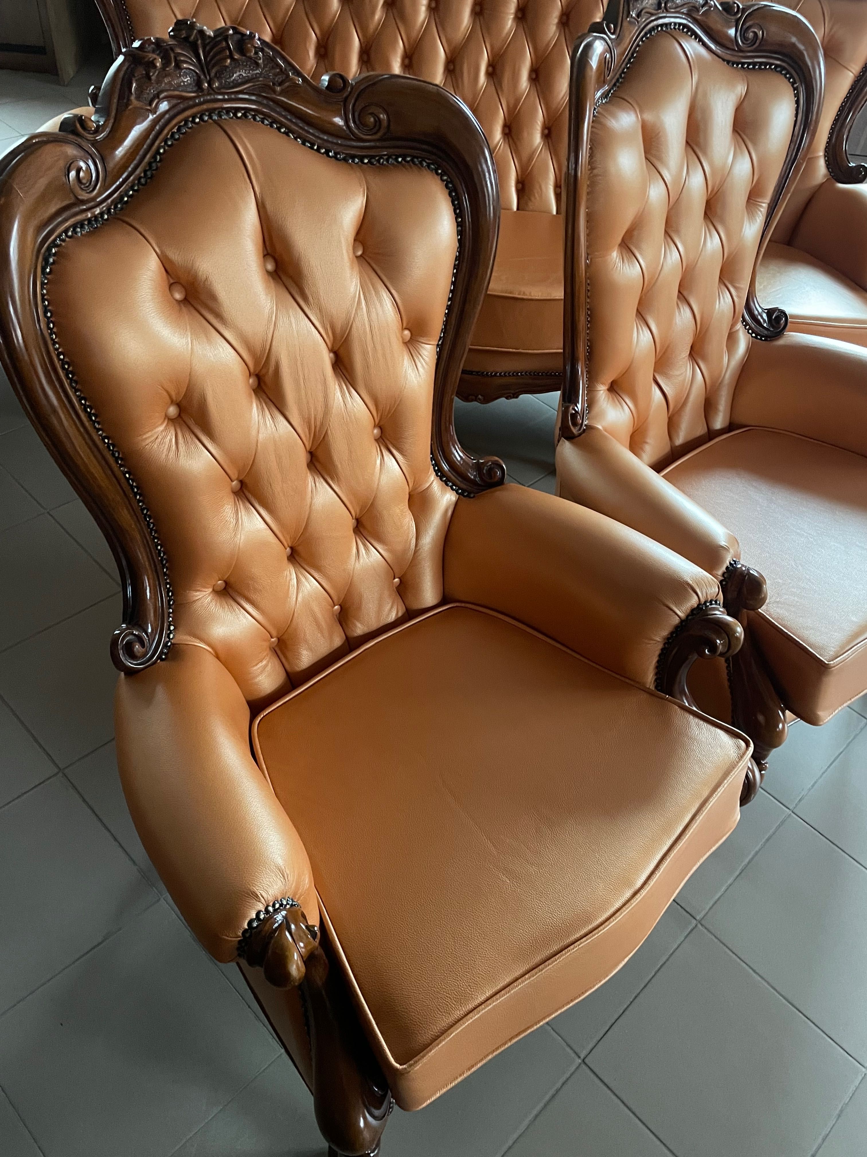 Komplet stylowy sofa plus dwa fotele