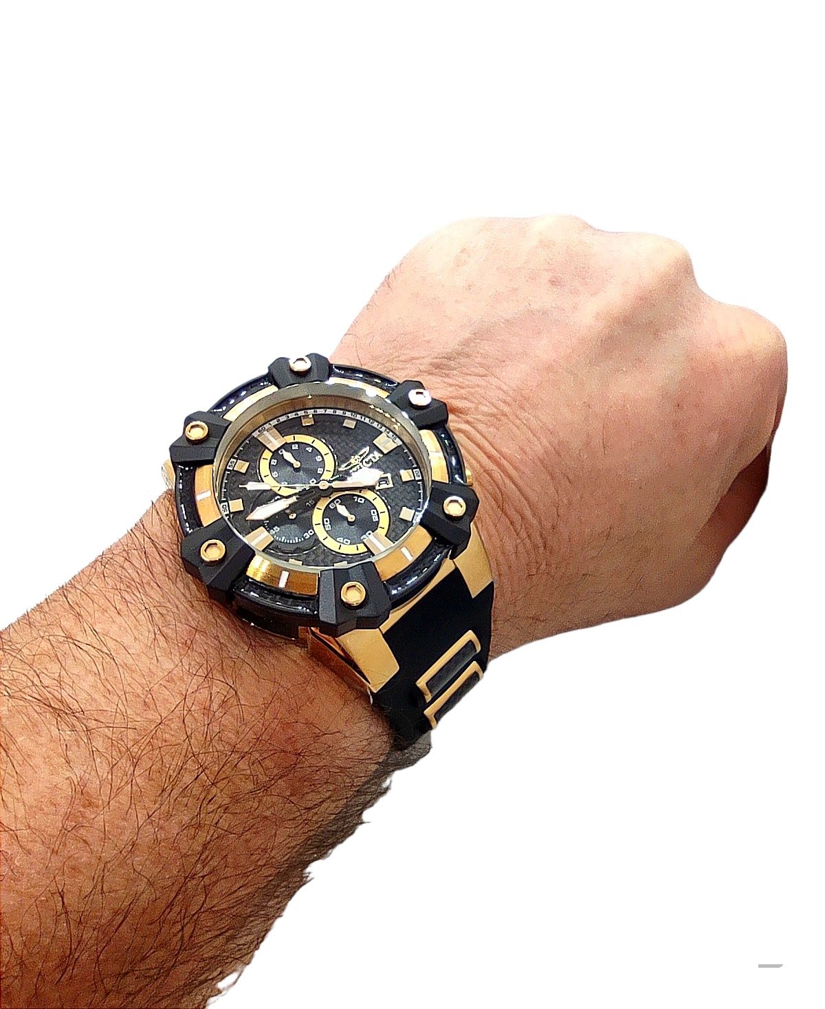 Скидка!!! Мужские Часы INVICTA Carbon Hawk Black Gold 37282