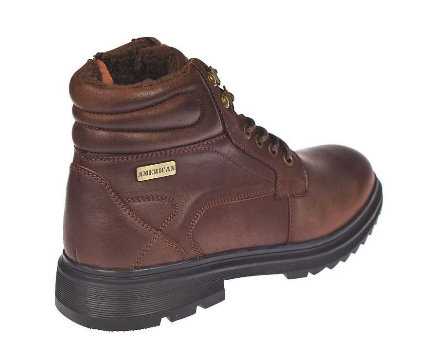 Skórzane buty męskie zimowe trapery na suwak CY136 br ocieplane r.  43